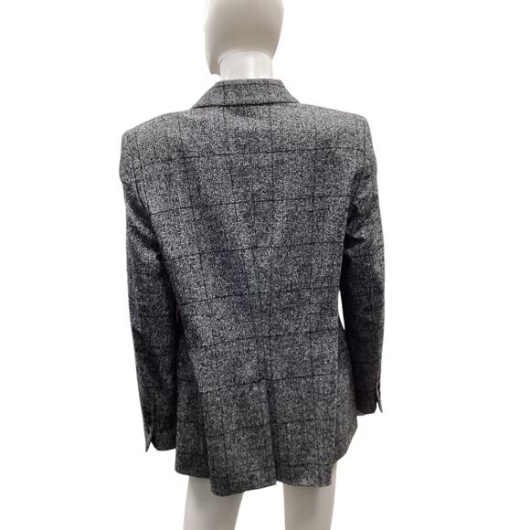 Escada Women’s Blazer Size 10 Alpaca Cotton Wool Blend Double Breasted B&W - Picture 4 of 6